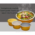 Food Packaging Aluminium Foil Container Gold Round takeaway food Aluminium Foil Container Factory